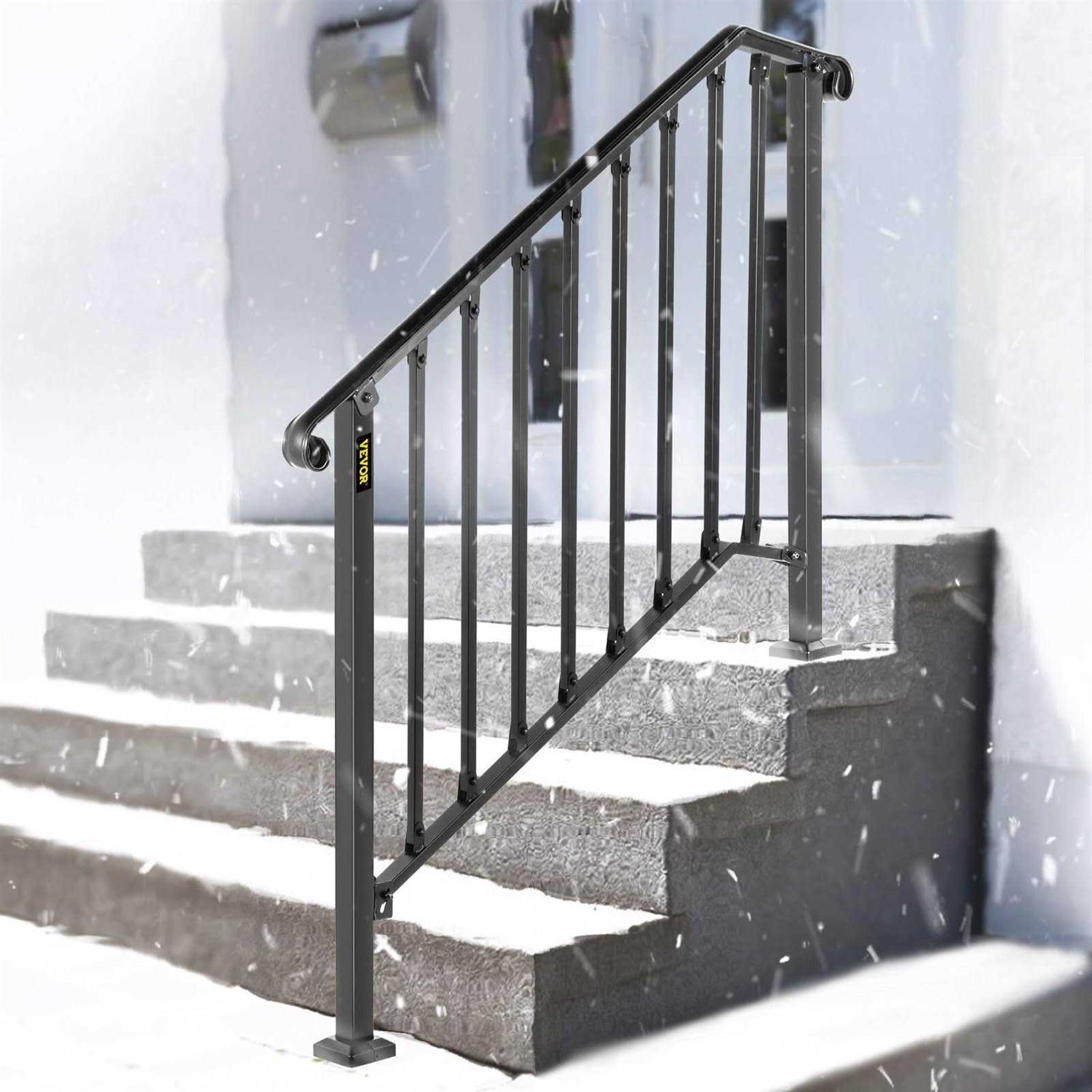 VEVOR Handrail Picket Fits Steps Black Iron LTFS - MT - Mrs Treak