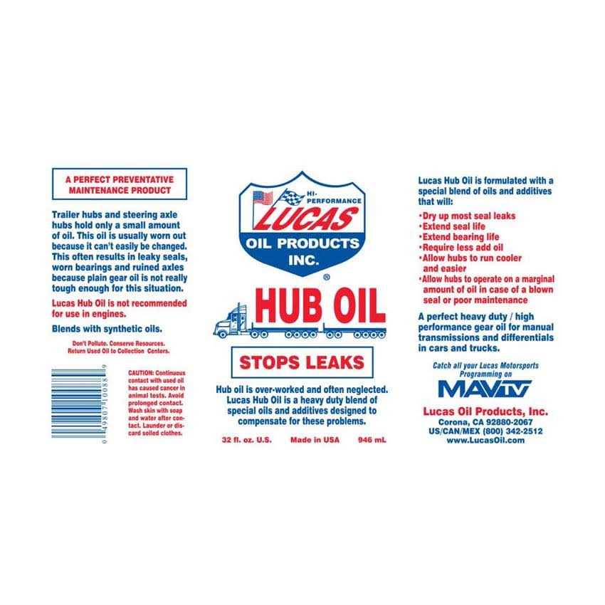 Lucas Oil Hub Oil 10088 - MT - Mrs Treak
