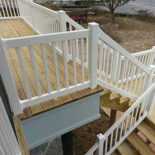 Weatherables Naples 3 ft. H x 8 ft. W White Vinyl Stair Railing Kit - MT - Mrs Treak