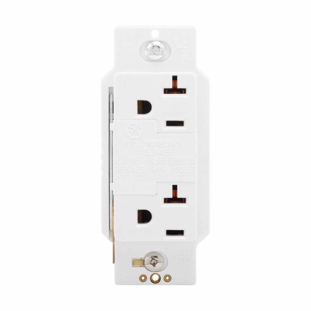 Eaton White 20-Amp Duplex Commercial Outlet - MT - Mrs Treak