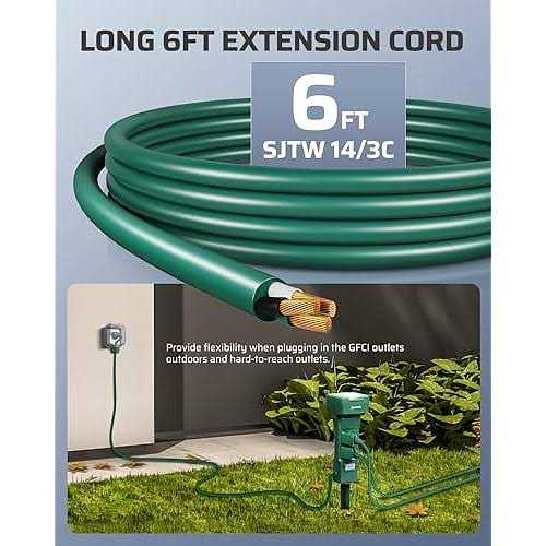 DEWENWILS Outdoor Extension Cord 3 Prong Outlets Plugs - MT - Mrs Treak