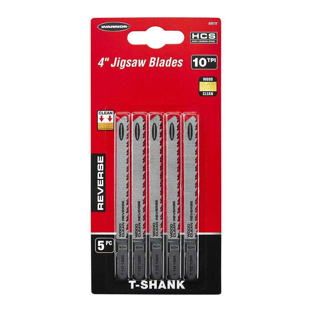 Warrior 4 in. 10 TPI T-shank General Purpose Metal High Speed Steel Jig Saw Blades - MT - Mrs Treak