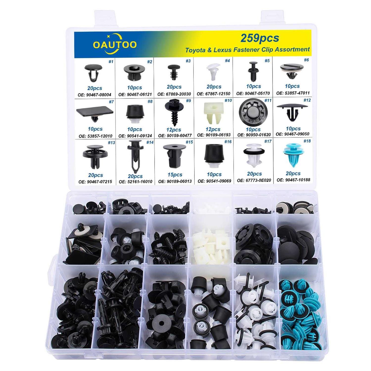 Oautoo 189pcs for Land Rover Body Interior and Exterior Retainer Fastener Clip Assortment 20 Most Popular Sizes & Applications - MT - Mrs Treak