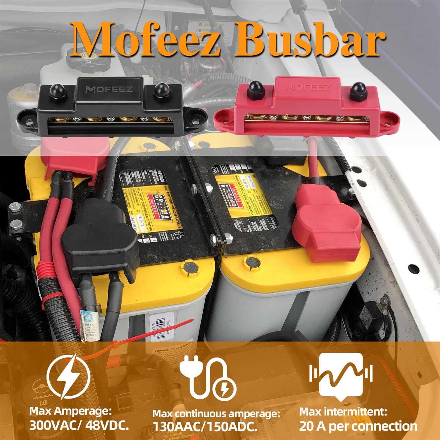 Mofeez Power Distribution Block Bus Bar 4 x Posts - MT - Mrs Treak