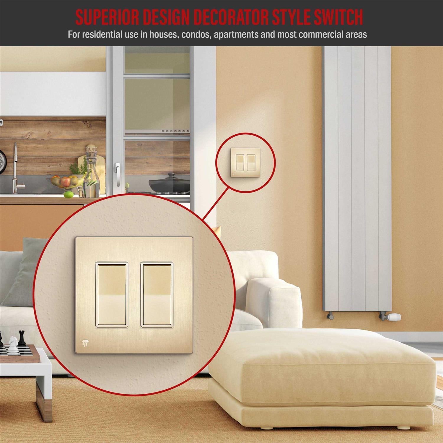 Enerlites Elite Series Decorator Receptacle Outlet Child Safe Tamper-Resistant - MT - Mrs Treak