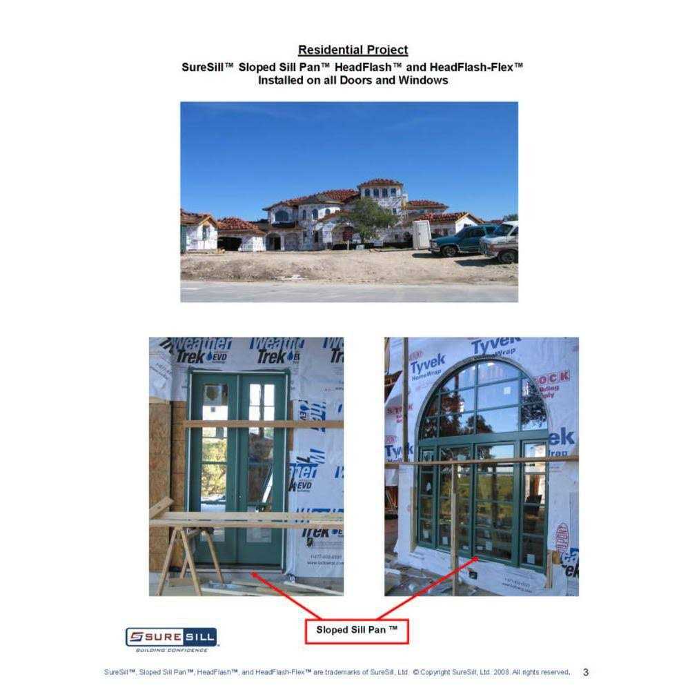 Suresill 1-3/8 in. x White Pvc Sloped Head Flashing for Door and Window Installation and Flashing - MT - Mrs Treak