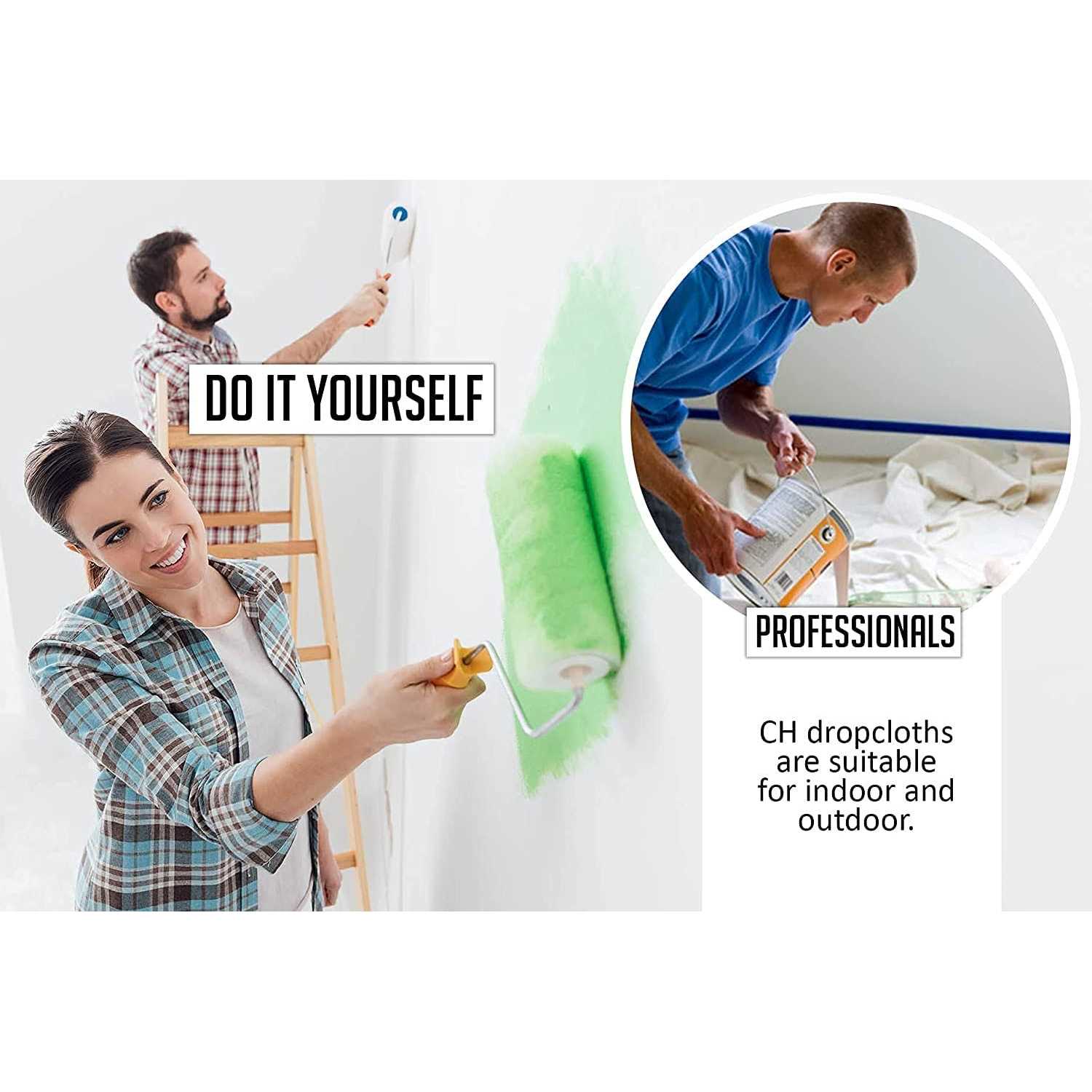 Zuperia Canvas Drop Cloth of 2 Pure Cotton Painters Drop Cloth - MT - Mrs Treak