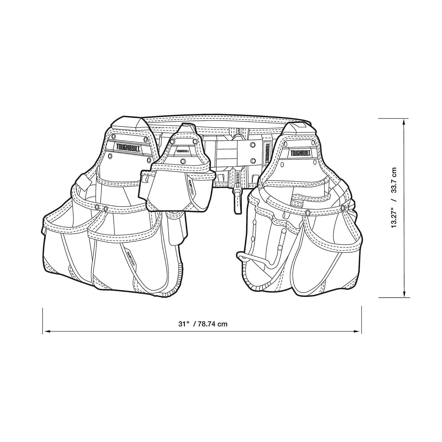 Toughbuilt 27 Pocket Polyester Handyman Tool Belt TB-CT-111-CP-1C - MT - Mrs Treak