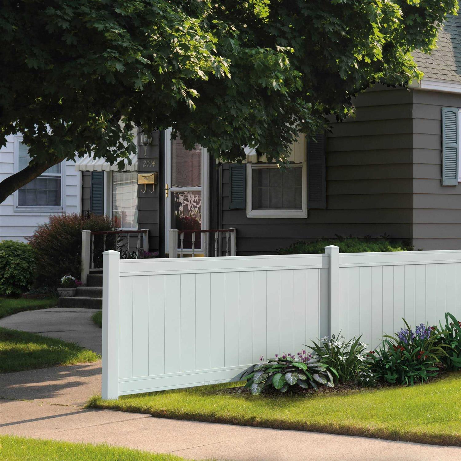 Woodbridge 5 in. x 5 in. x Routed White Vinyl Fence Line Post Outdoor Essentials - Mrs Treak
