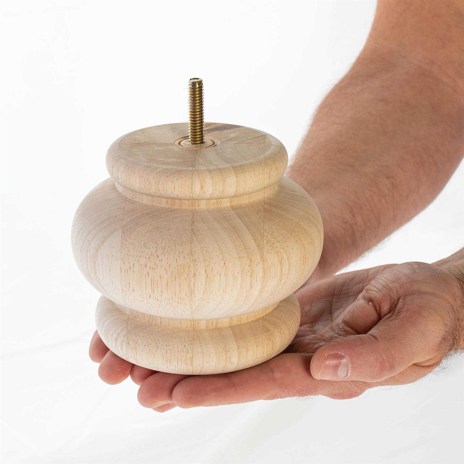 Outwater Unfinished Solid Hardwood Round Bun Foot - MT - Mrs Treak