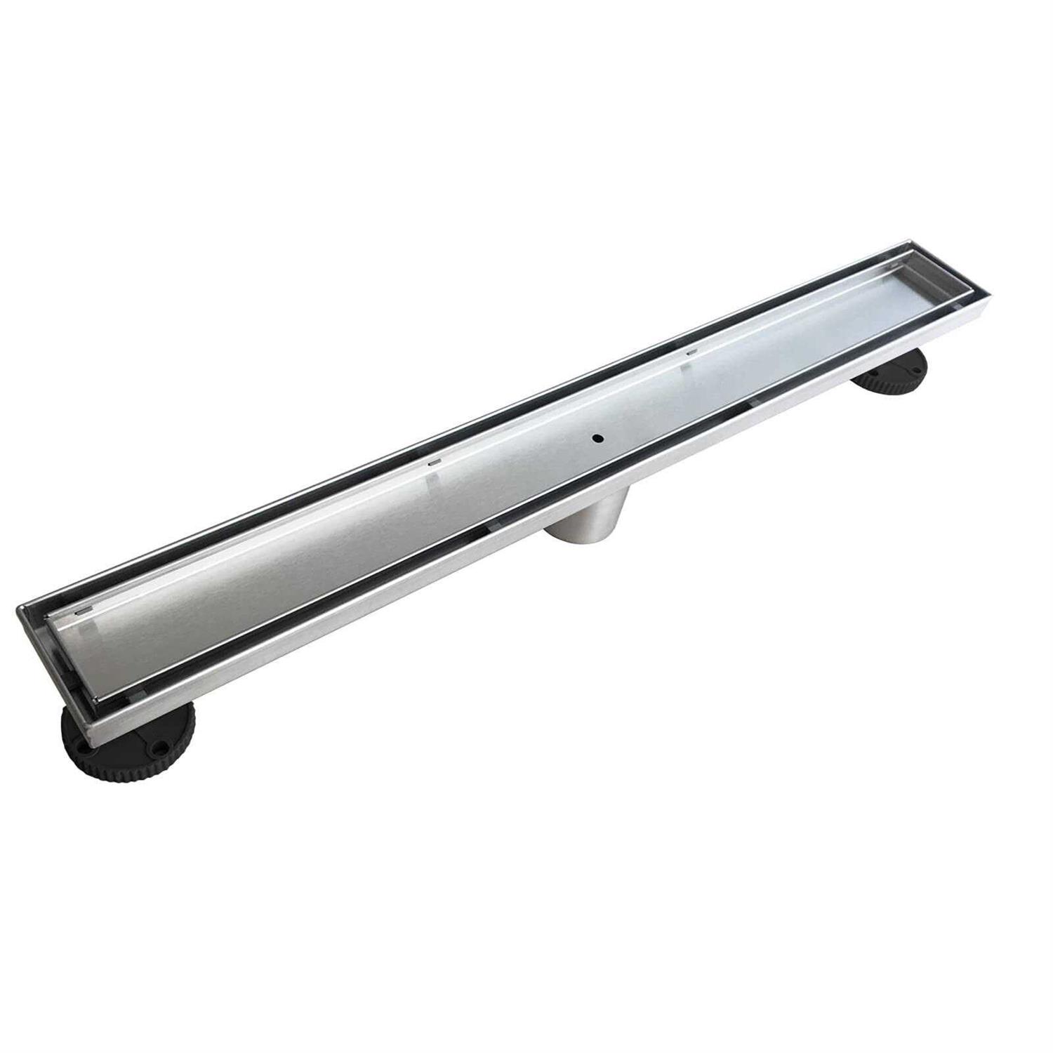 Neodrain Linear Shower Drain with Removable Quadrato Pattern Grate - MT - Mrs Treak