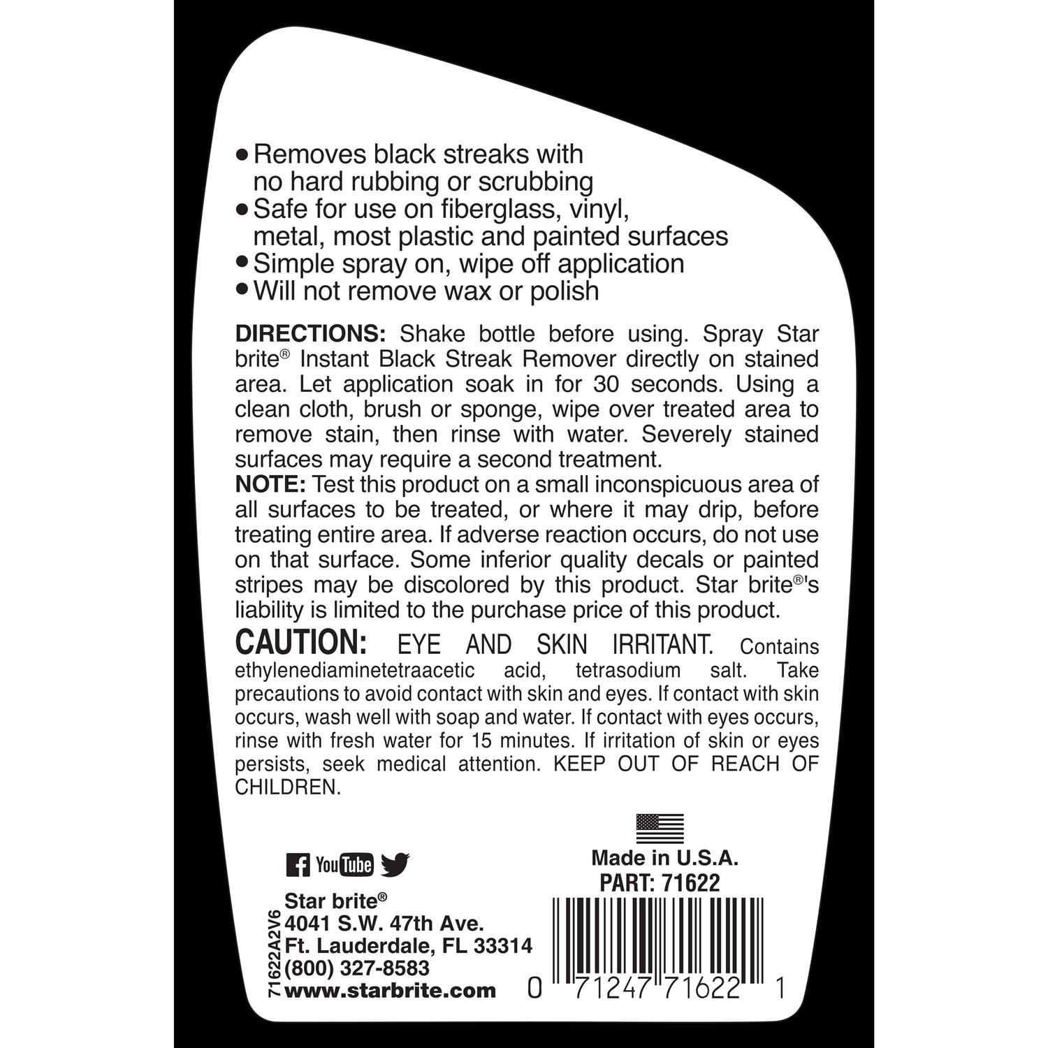 Star brite Instant Black Streak Remover - MT - Mrs Treak