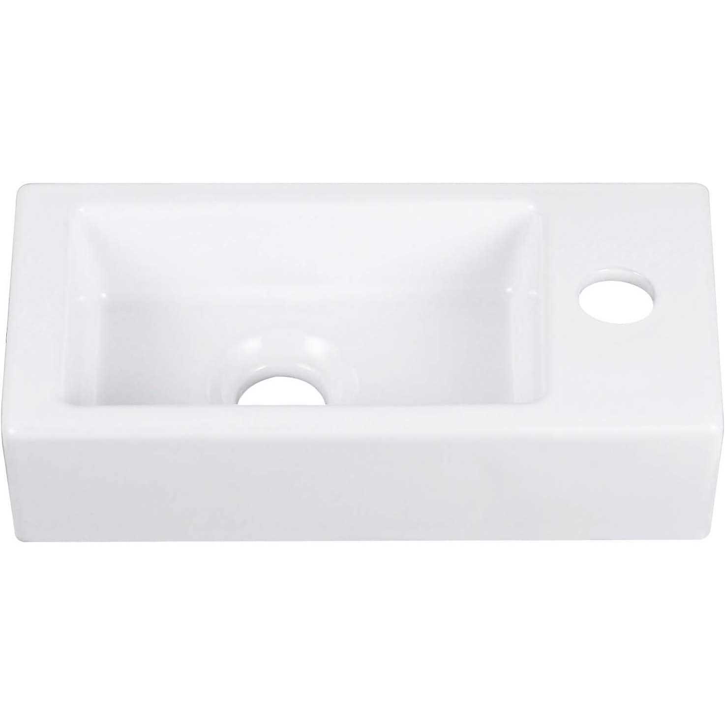 DeerValley Ally 12” White Ceramic Rectangular Vessel Bathroom Sink - MT - Mrs Treak