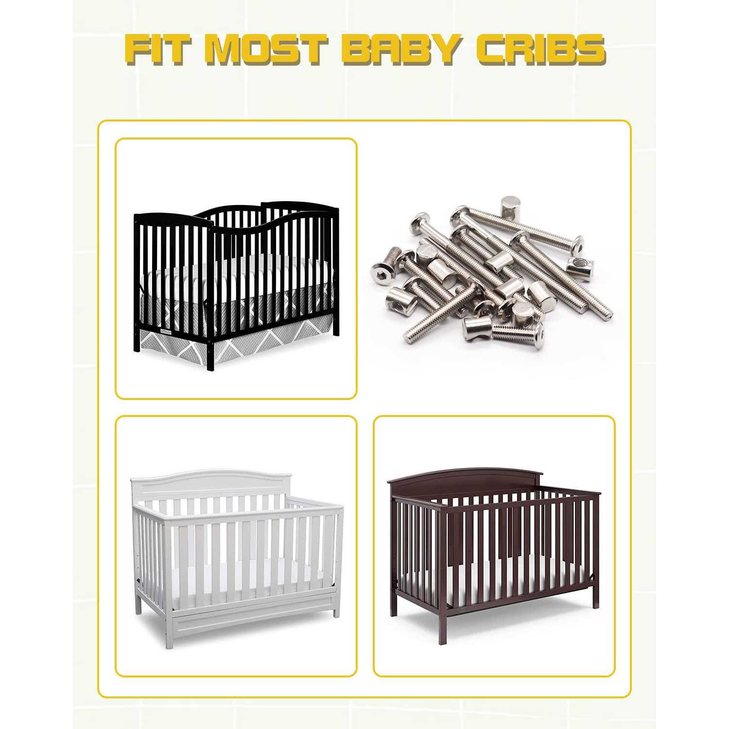 Crib Bolts Replacement Kit cSeao 50pcs Zinc Plated M6 Socket Cap Screws Barrel Nuts for Crib Cot Chairs Furniture Bed - MT - Mrs Treak