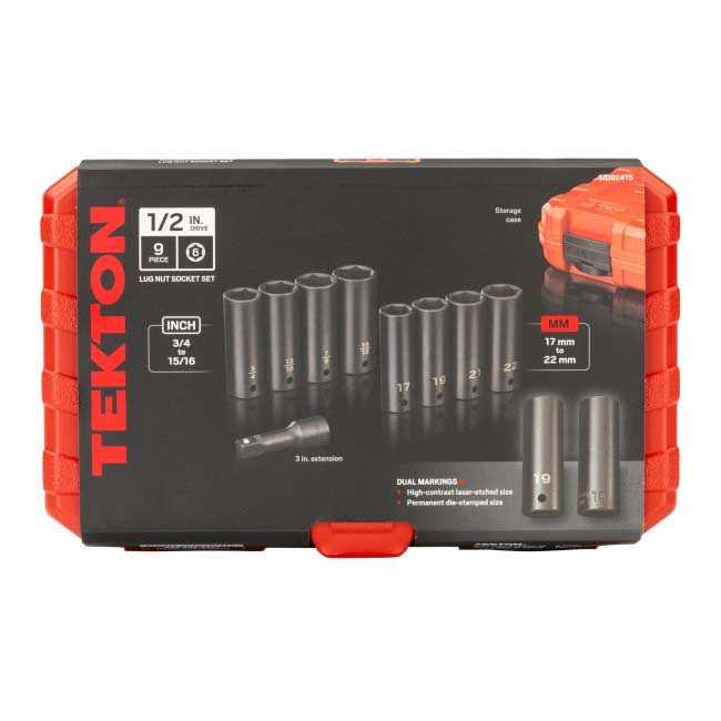 Tekton 1/2 Inch Drive 6-Point Impact Socket Set SID92407 - MT - Mrs Treak