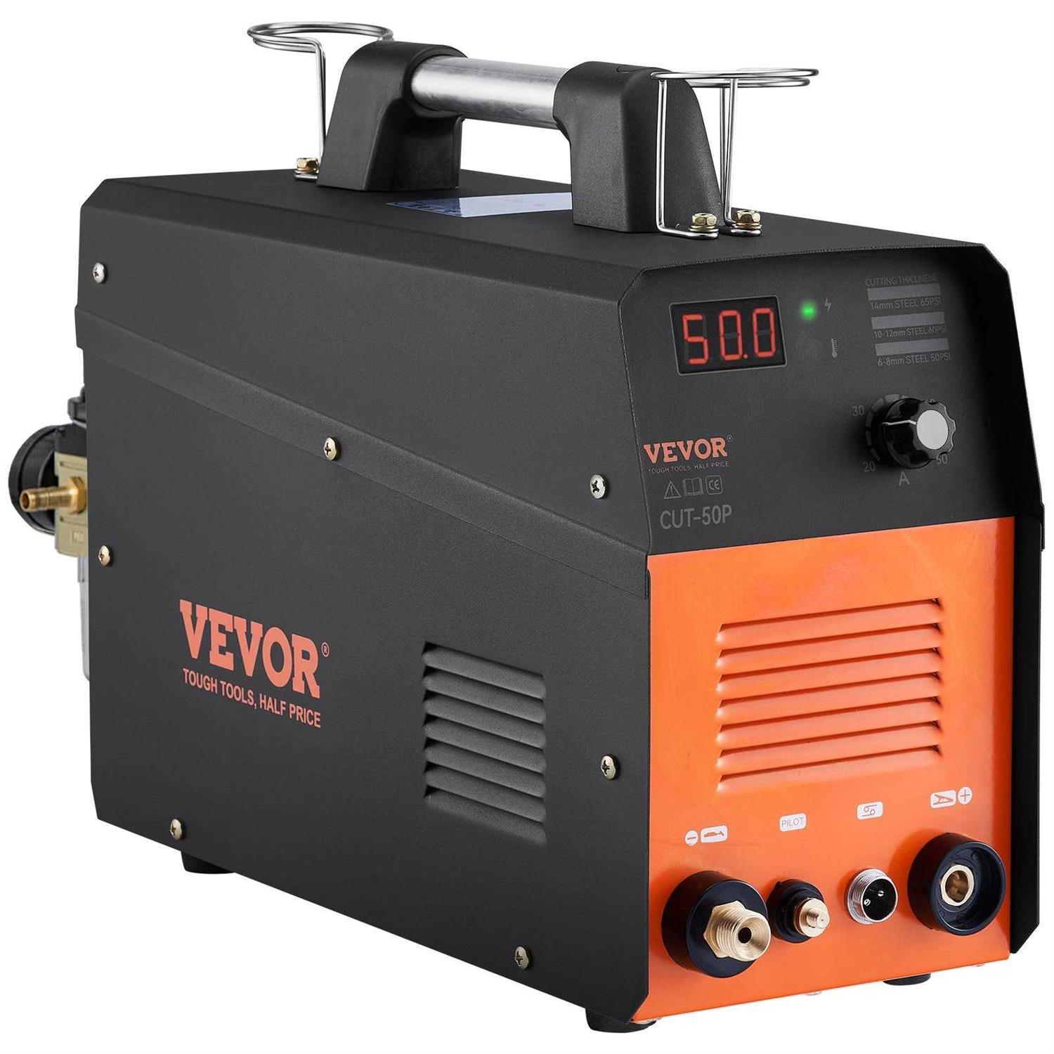 VEVOR Plasma Cutter 50Amp Air Cutting Machine with Plasma Torch 110V/220V Dual Voltage Ac Igbt Inverter Metal Cutting Equipment for 1/2 Clean Cut DLZ50A110220V95JLV5 - MT - Mrs Treak