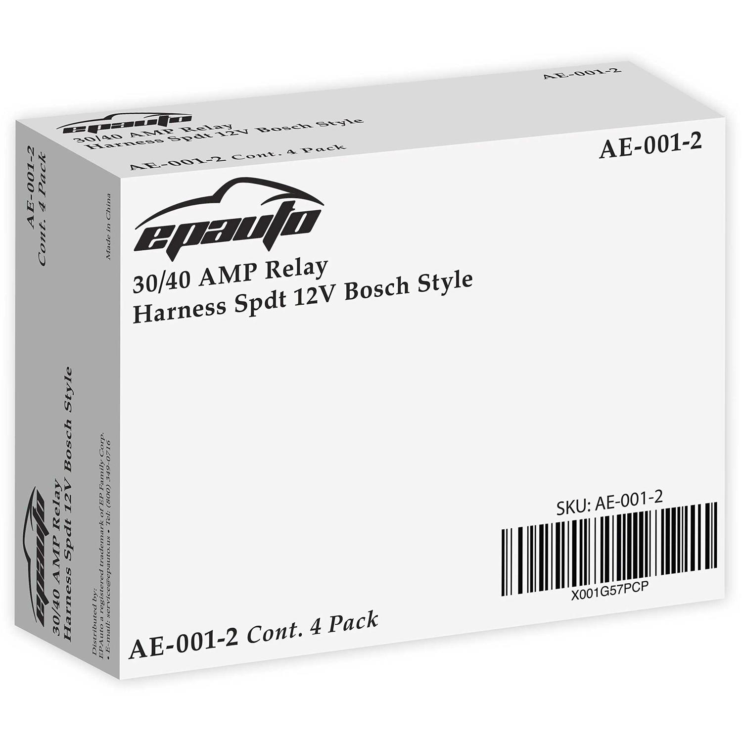 EPAuto 30/40 AMP Relay Harness Spdt 12V - MT - Mrs Treak