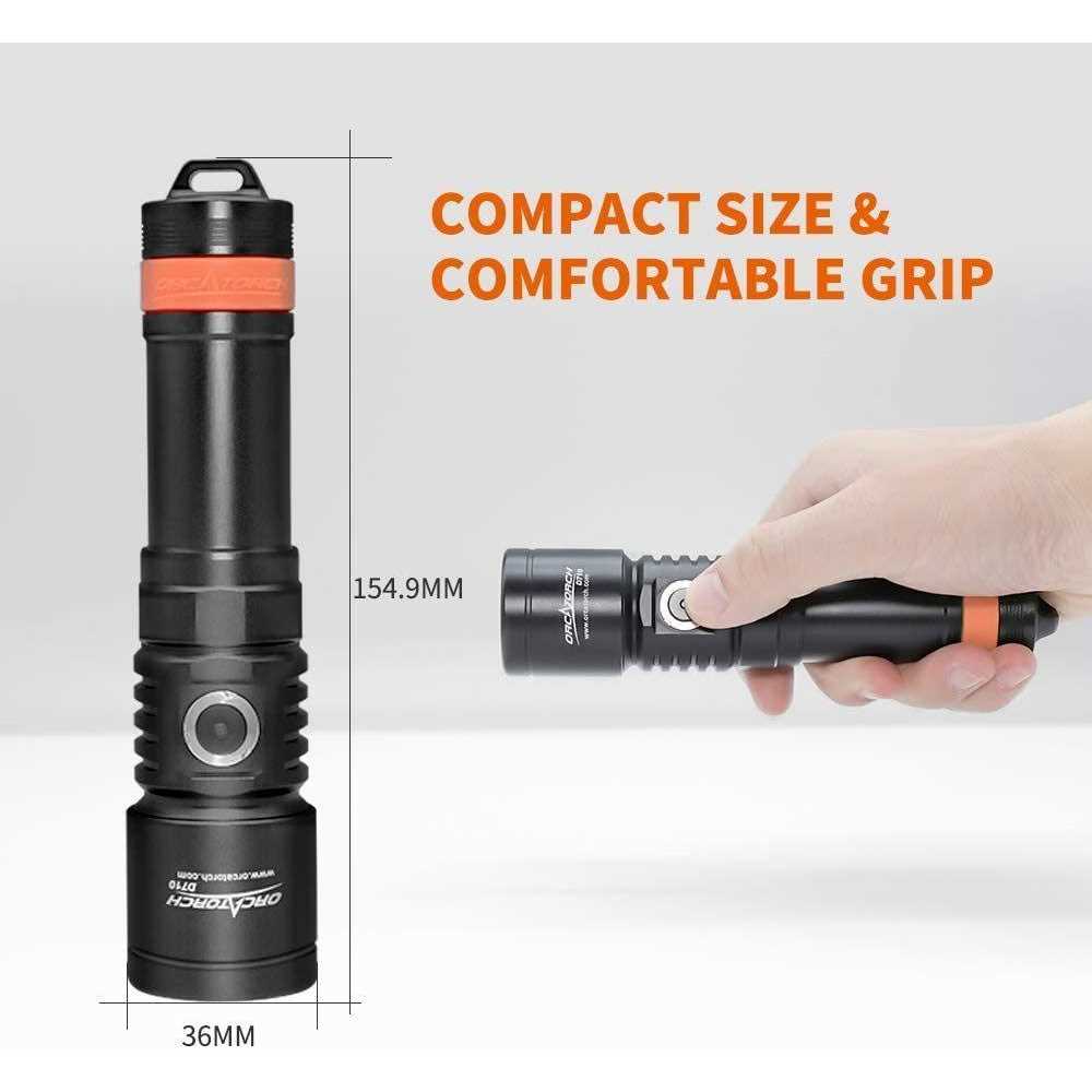 Orcatorch D710 3000 Dive Light - MT - Mrs Treak