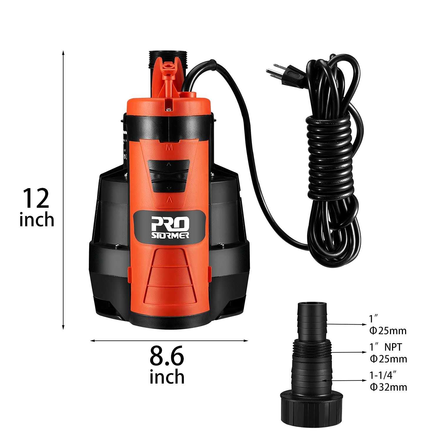 Sump Alarm PC-PB-6-18-2 6 Foot 18/2 Piggyback Float Switch/Sump Pump Control Cord - MT - Mrs Treak