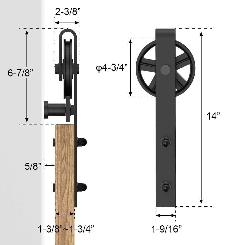 Sliding Standard Double Barn Door Hardware Kit Lazio Track Length - MT - Mrs Treak
