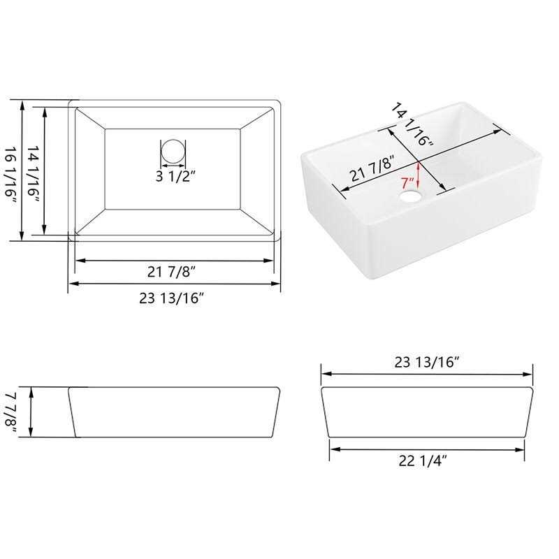 DeerValley Eclipse White Ceramic 33 in. L 50/50 Rectangular Double Basin Farmhouse Apron Kitchen Sink with Grid and Strainer - MT - Mrs Treak