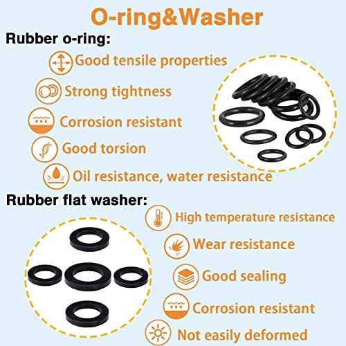 TWCC 256 Pcs Assorted Flat Rubber Washers Plumbing Large Gasket Assortment Kit Hose Gasket Set,for Garden Hose Adapter Water Tank Pipe Splitter Shower - MT - Mrs Treak