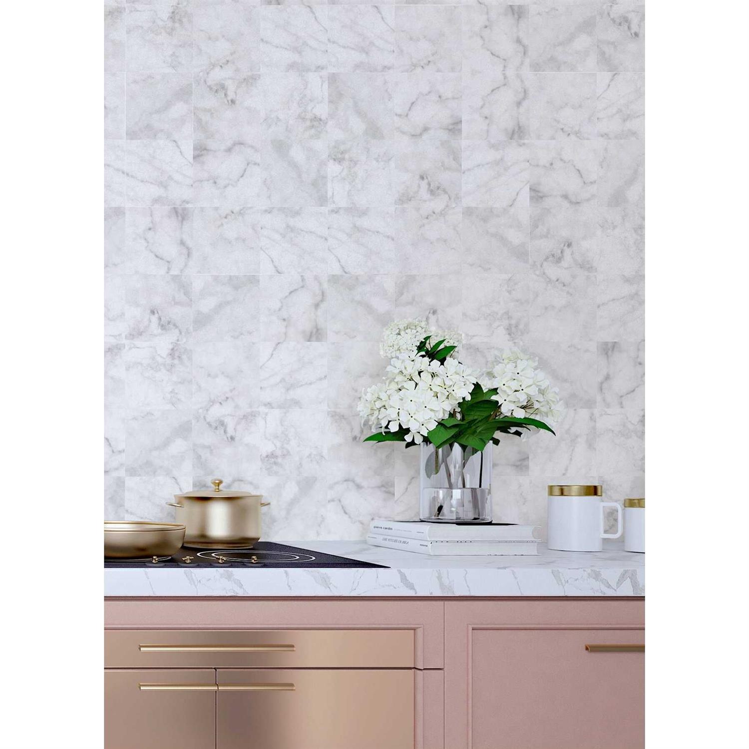 Wallpops Ada Blue Embossed Peel and Stick Backsplash Tiles WPBS4645 - MT - Mrs Treak