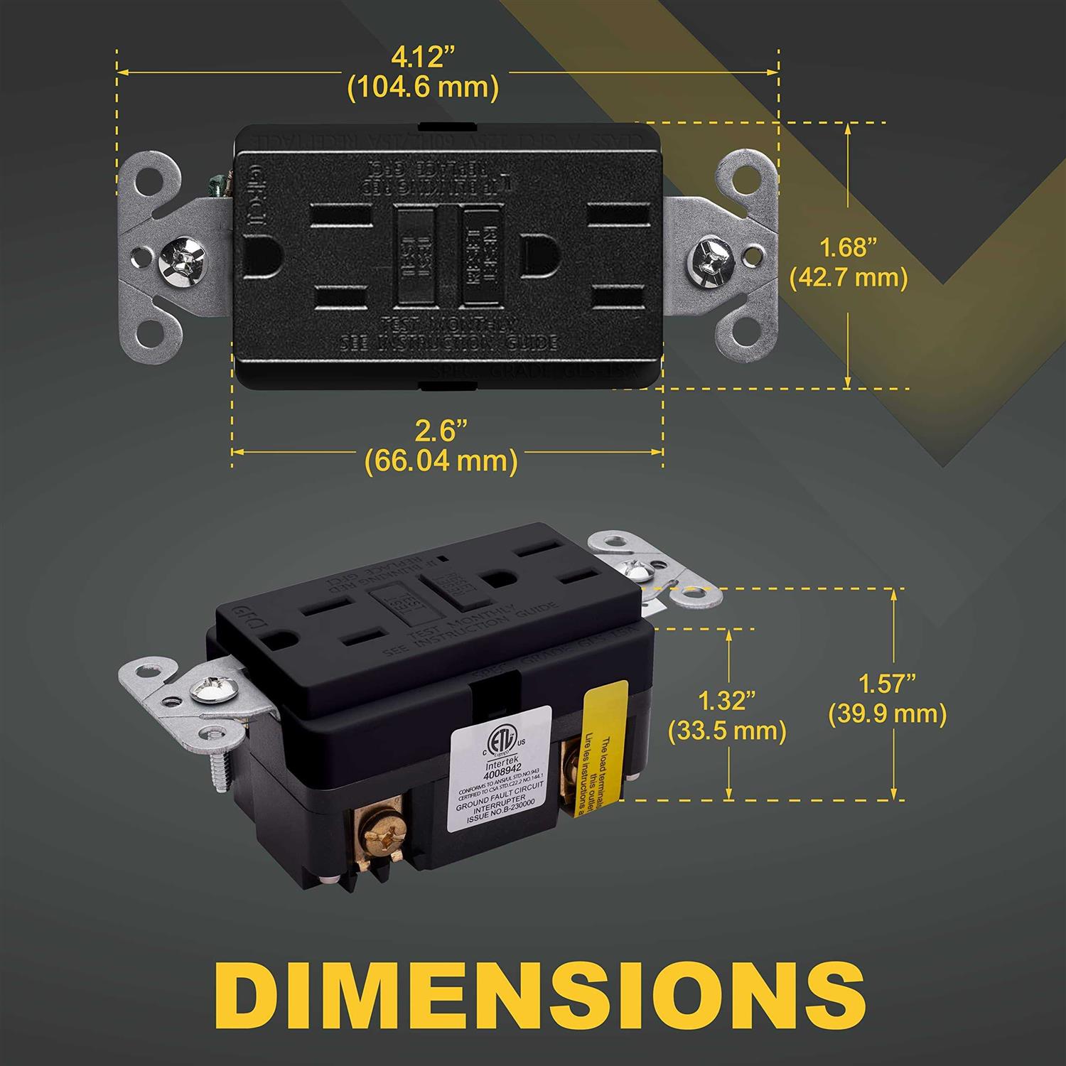 Faith 20A Gfci Outlet Slim GFI Receptacle with Wall Plate - MT - Mrs Treak