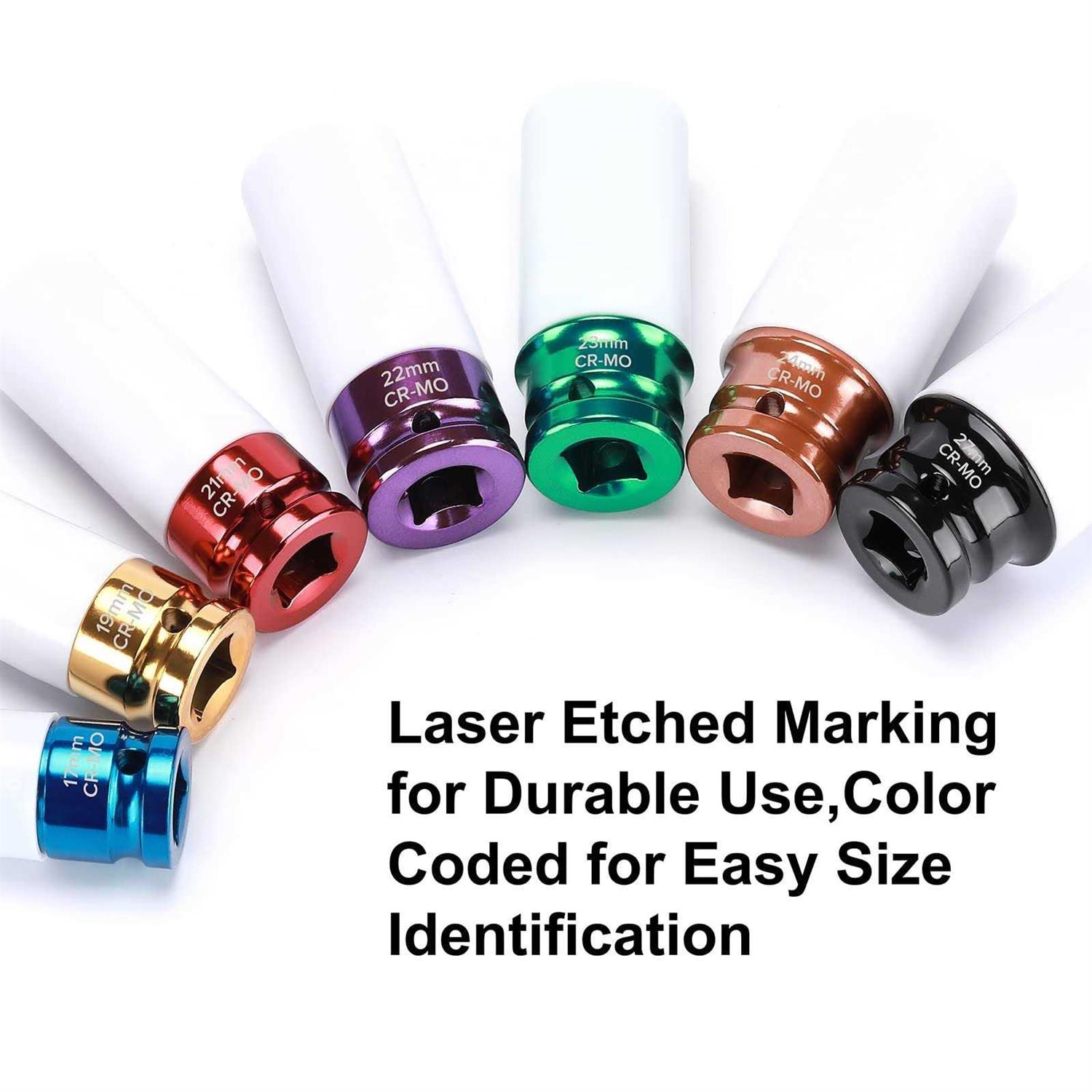 Mayouko 48 Pieces 3/8 Drive Impact Socket Set SAE/Metric - MT - Mrs Treak