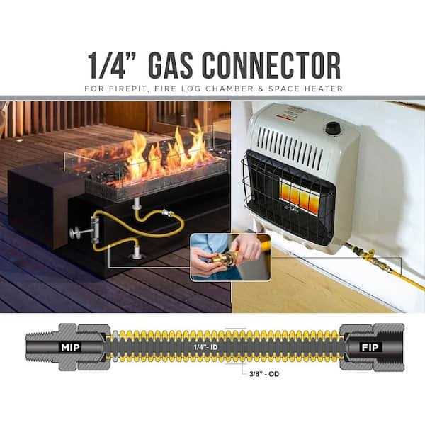 The Plumber’s Choice Flexible Gas Connector Yellow Coated Stainless Steel Heater - MT - Mrs Treak