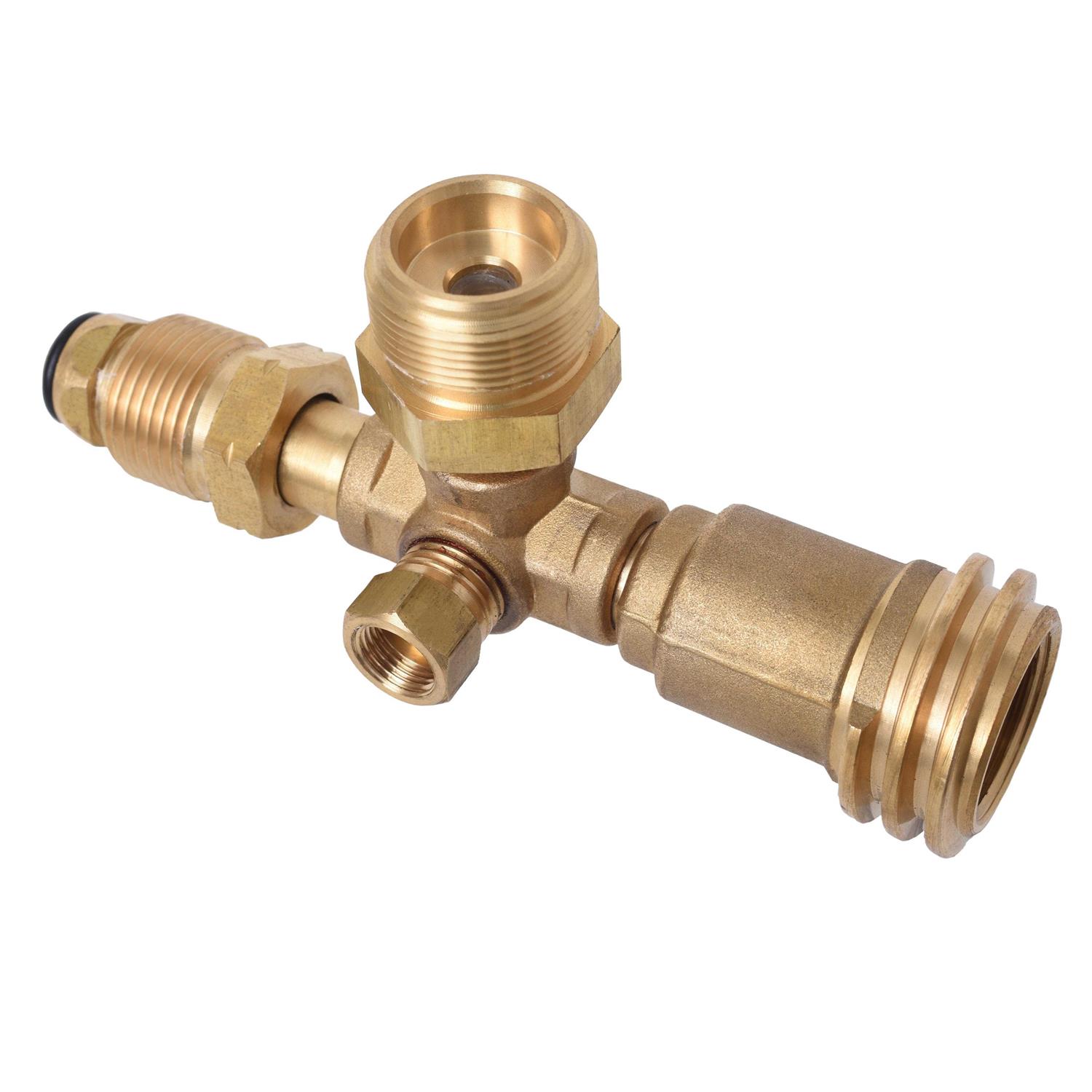 Flame King 4 Port Brass Tee Propane Adapter - MT - Mrs Treak