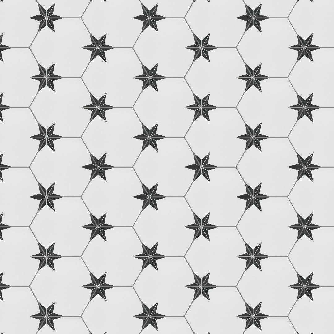 Merola Tile Stella Hex 8-5/8 in. x 9-7/8 in. Porcelain Floor and Wall Tile - MT - Mrs Treak