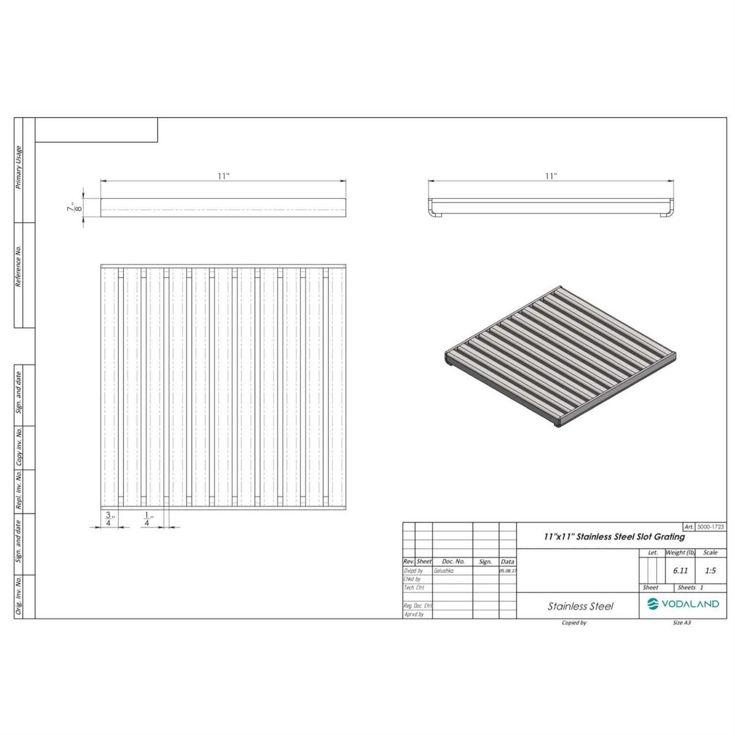Vodaland – 8 inch ADA Cast Iron Grate - MT - Mrs Treak