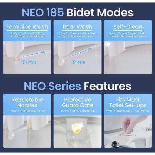 Luxe Bidet Neo 185 Self-Cleaning, Non-Electric Bidet Attachment, Rear and Feminine Wash - MT - Mrs Treak