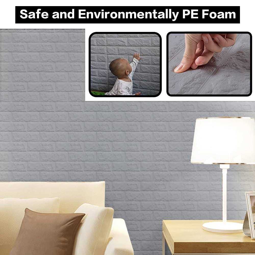 Sodeno 3D Wall Panels Coverage Printable Wallpaper Sticker with Self-Adhesive Waterproof Brick PE Foam Wall Panels Peel - MT - Mrs Treak