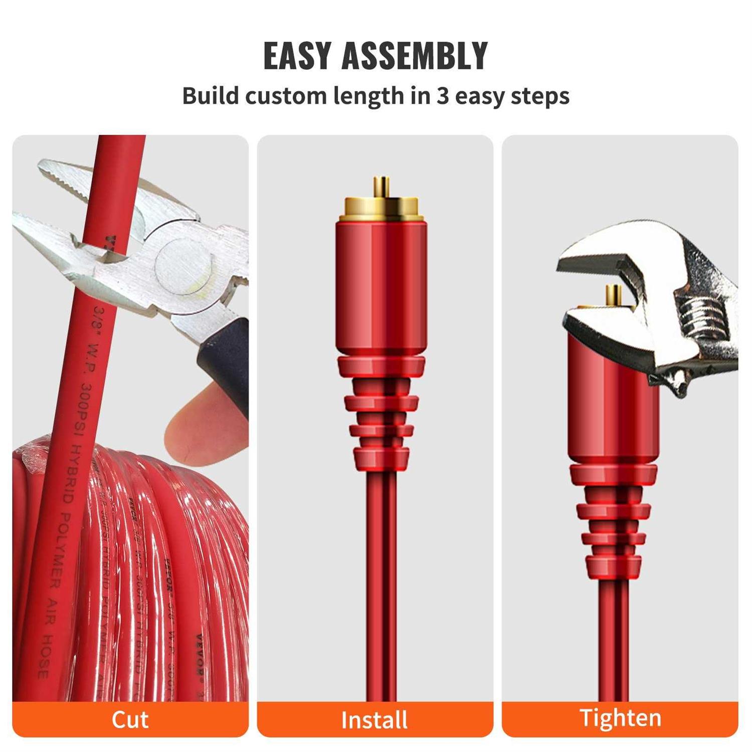 VEVOR Air Hose 1/4 inch x 250 ft Air Hose, 1/4 inch x 250 ft - MT - Mrs Treak