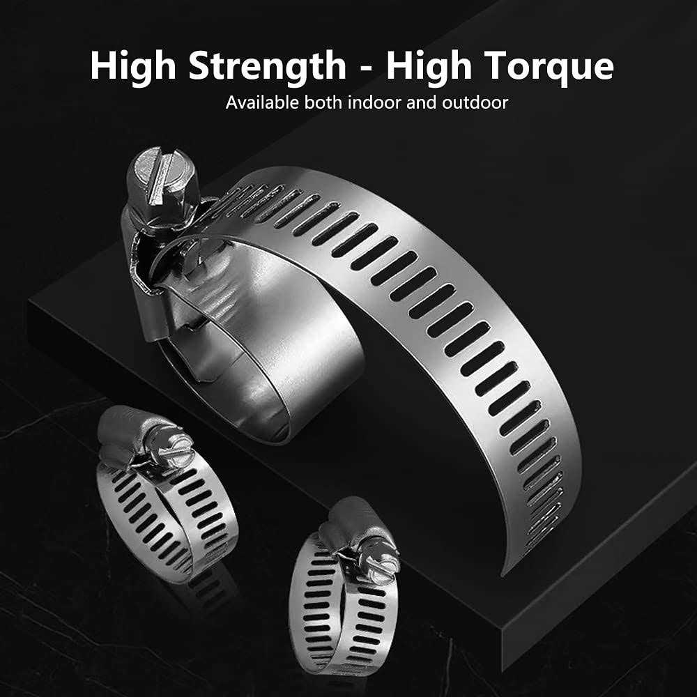 ZIPCCI Hose Clamp 25 Pack Stainless Steel Worm Gear Fuel line Hose clamps - MT - Mrs Treak