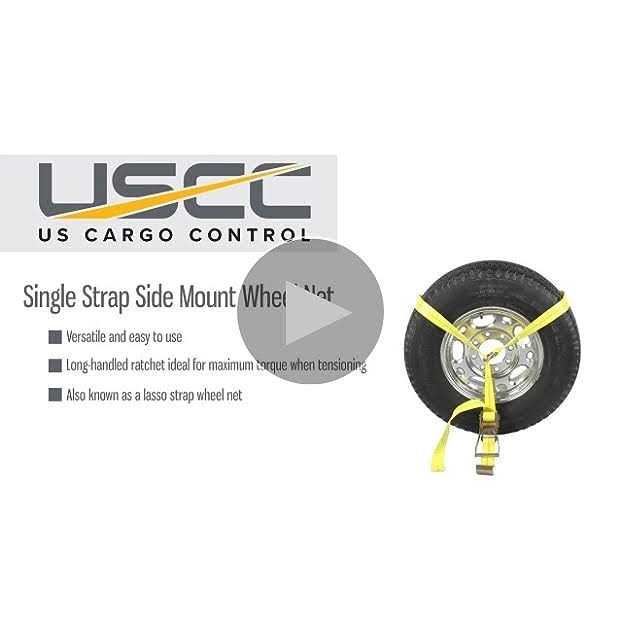 US Cargo Control Yellow Adjustable Tow Dolly Strap with 4 Top Strap and Twisted Snap - MT - Mrs Treak