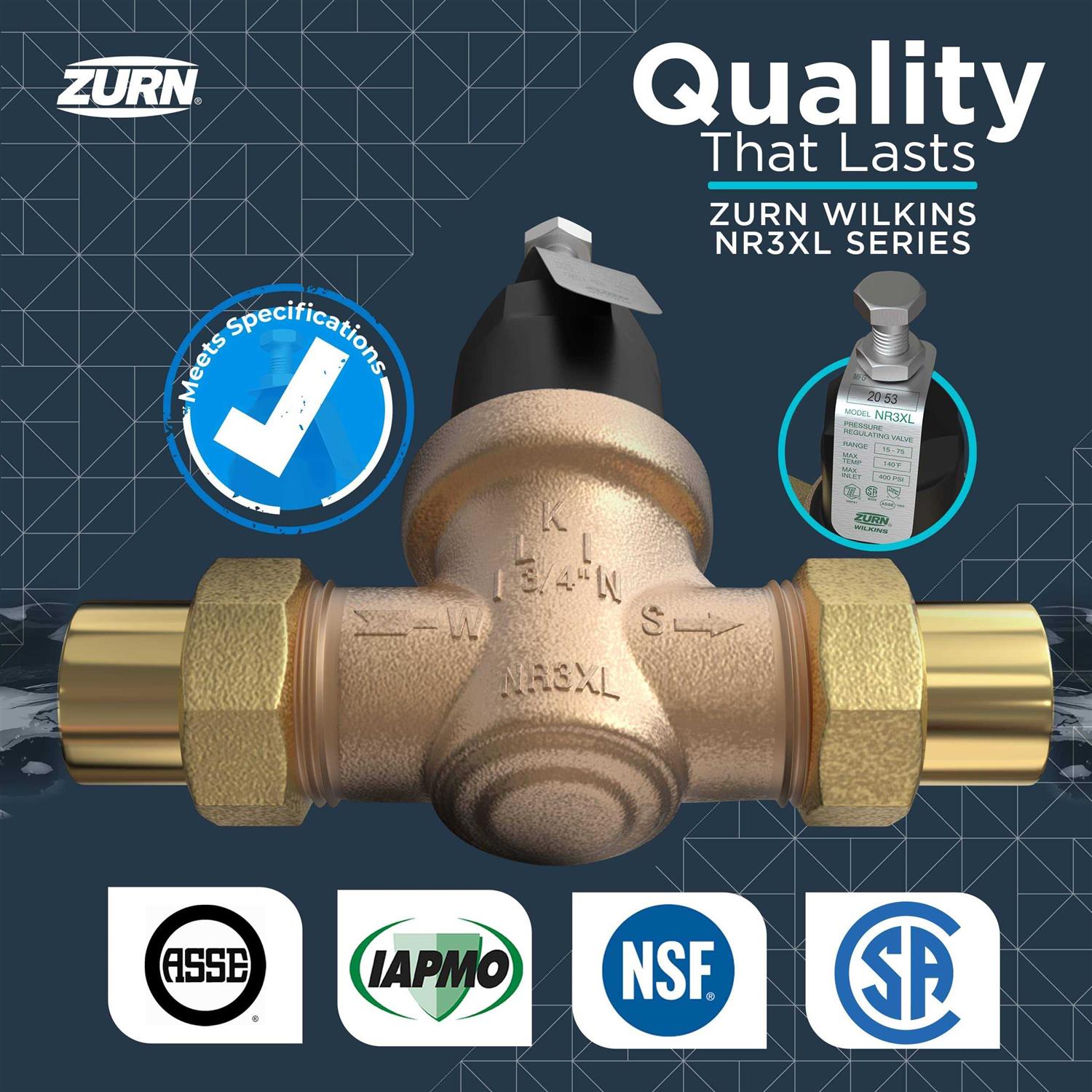 Zurn Wilkins 1-975XL 1 975XL Reduced Pressure Principle Backflow Preventer - MT - Mrs Treak