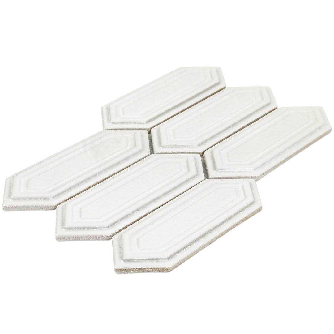 Delphi Hexagon 3 x 9 Straight Edge Ceramic Mosaic Sheet Tile Ivy Hill Tile - MT - Mrs Treak