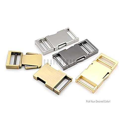 Craftmemore Metal Quick Side Release Buckle Quality Webbing Bag Clip Flat Lock Belt Strap Backpacks Collar Pack of 1 Buckle - Mrs Treak