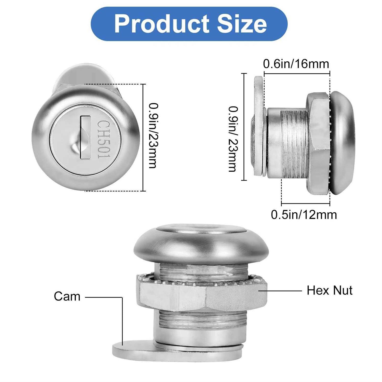 Truck Tool Box Lock Replacement 1 Pack Keyed Different 5/8 Cylinder for Truck Toolbox Handle Latch - MT - Mrs Treak