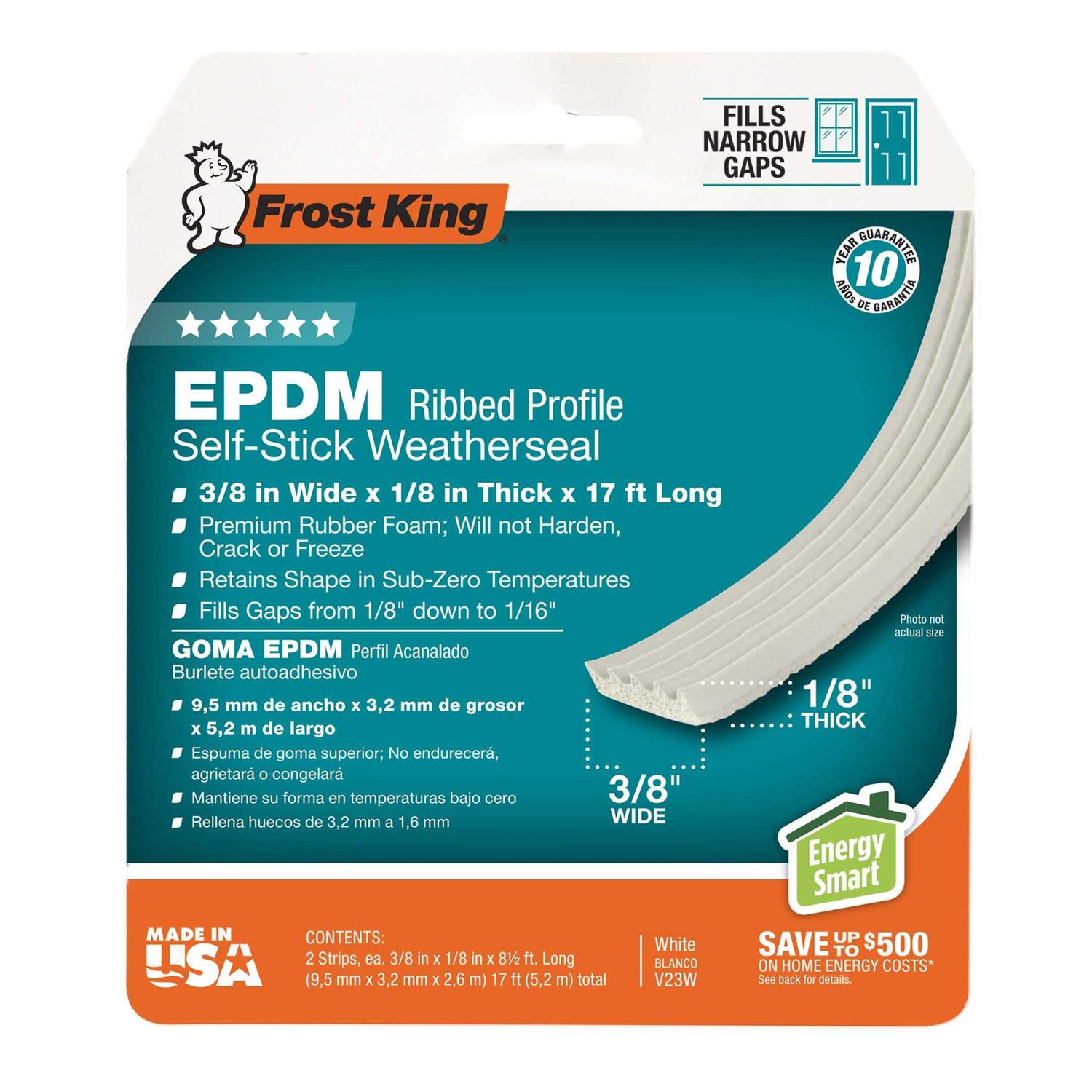 Frost King EPDM Rubber Weatherseal 17 ft - MT - Mrs Treak