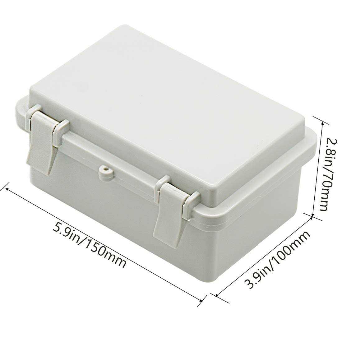 Zulkit Junction Box ABS Plastic Dustproof Waterproof IP65 Electrical Boxes Hinged Shell Outdoor Universal Project Enclosure Clear Cover with 2 Cable - MT - Mrs Treak