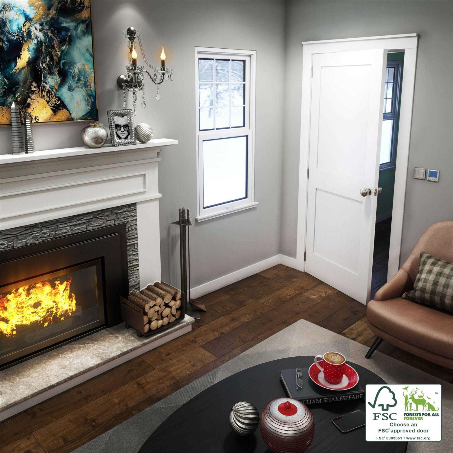 EightDoors 30-in x 80-in White Primed 2-Panel Square - MT - Mrs Treak