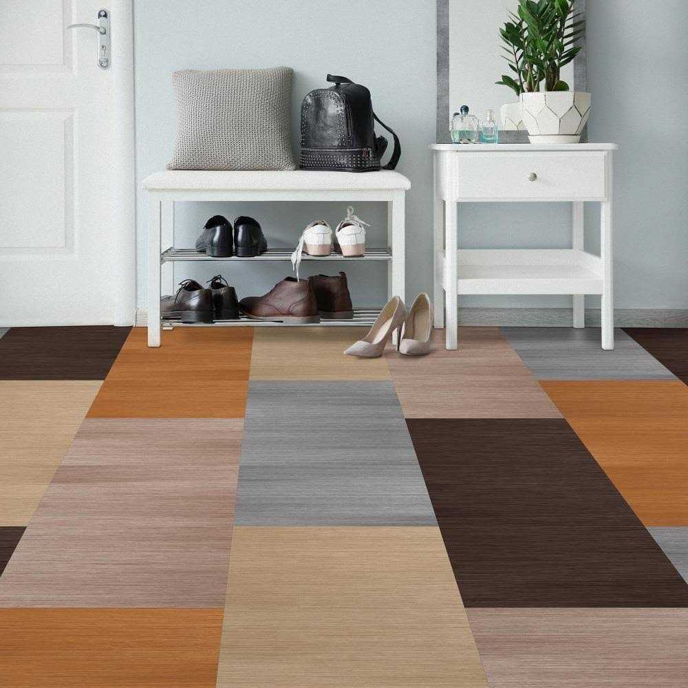 Perfection Floor Tile Parquet Satin 0.05-mil x 20-in W x 20-in L Water Resistant Interlocking Luxury Vinyl Tile Flooring - MT - Mrs Treak