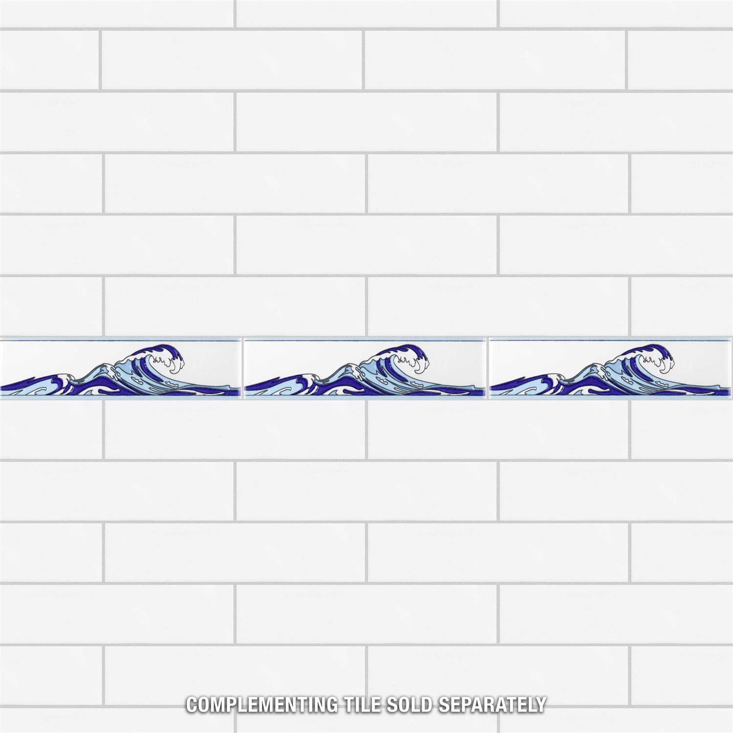 Merola Tile Tile Captain Kanagawa Wave 2 x 8 Glossy Ceramic Specialty Trim - MT - Mrs Treak