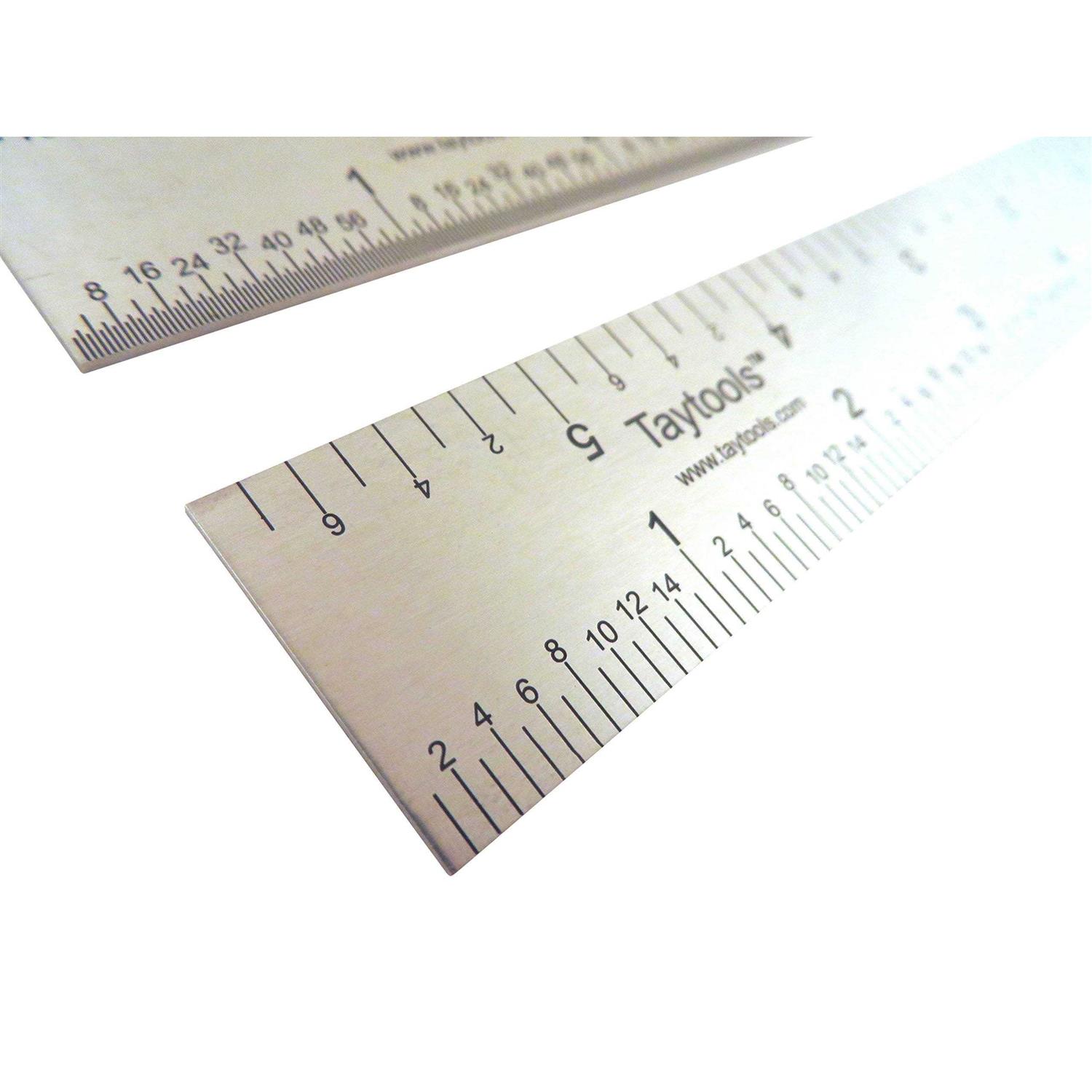 Taytools Rigid Machinist Rule Ruler Hardened Spring Steel 4R Graduations in 1/8, 1/16, 1/32 and 1/64 - MT - Mrs Treak
