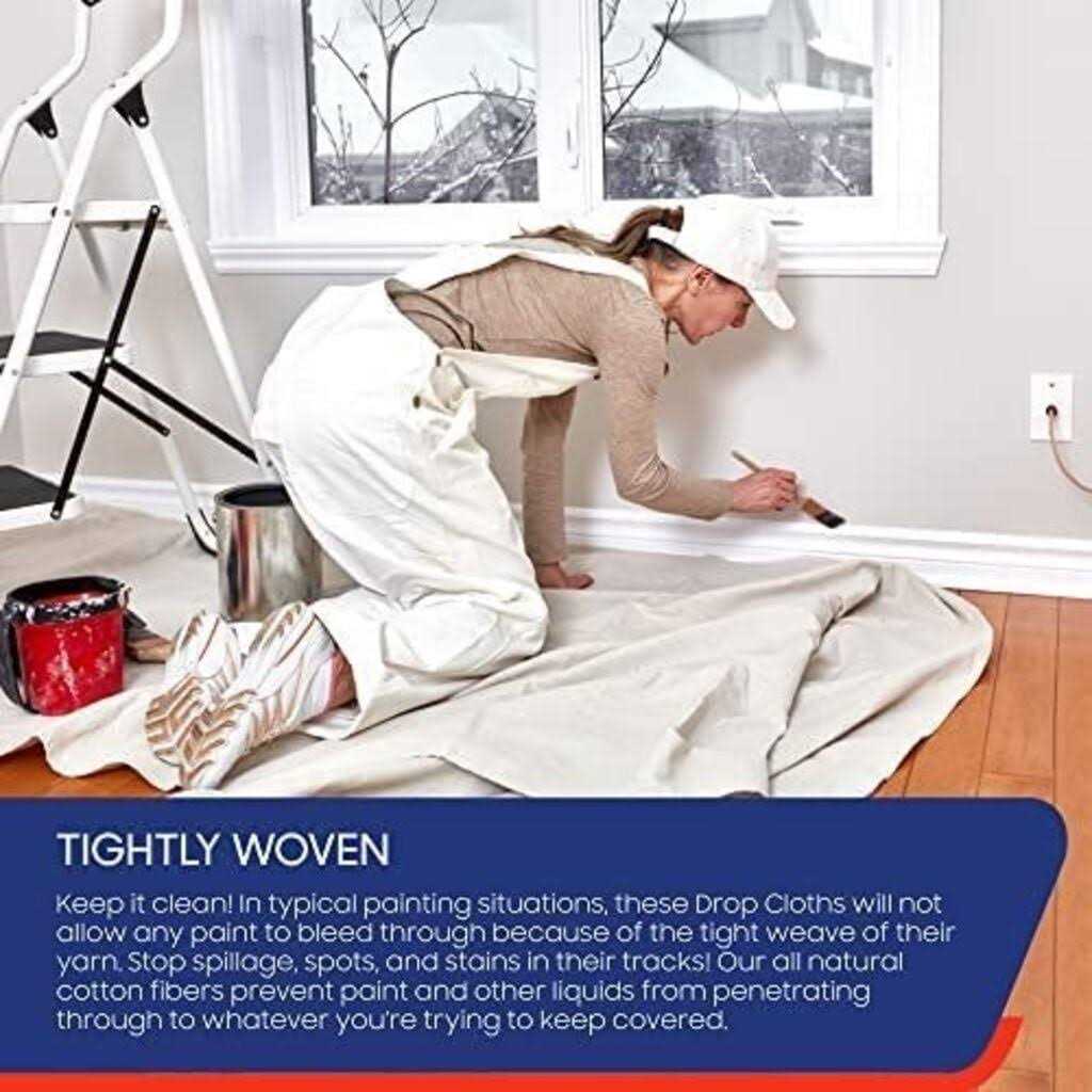 Tarps Now 10oz Painters Tarps Drop Cloth Cotton Canvas Tarp - MT - Mrs Treak