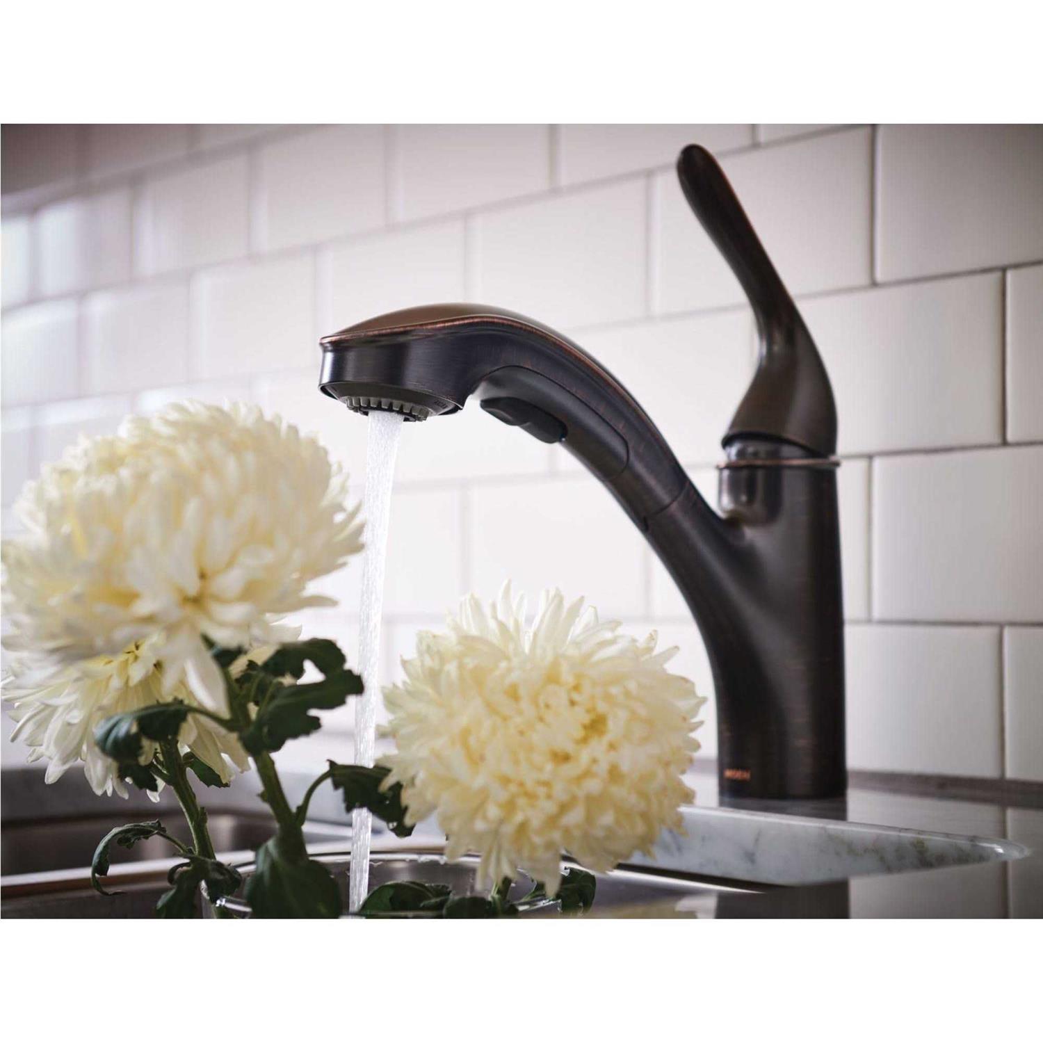 Moen Brecklyn Single-Handle Pull-Out Sprayer Kitchen Faucet with Power Clean - MT - Mrs Treak